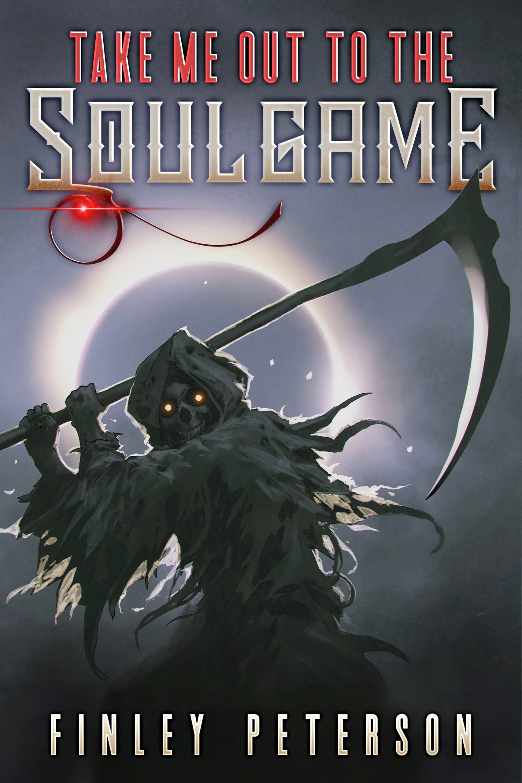 The cover for "Take Me Out to the Soulgame" featuring a grim reaper wielding a scythe like a baseball bat.